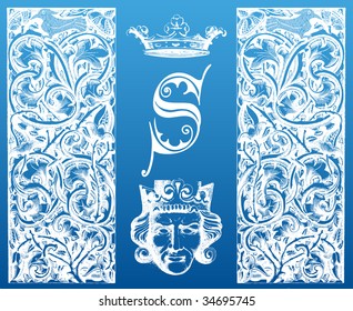 medieval blue background