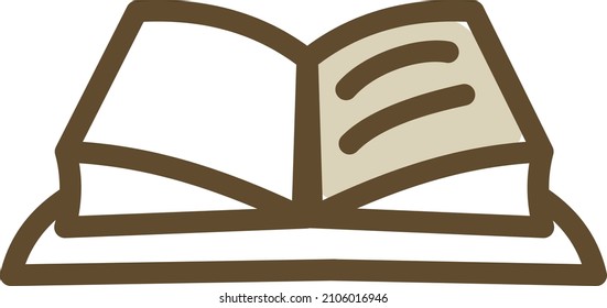 Libro medieval, ilustración, vector sobre fondo blanco.