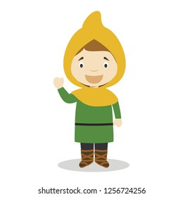 Medieval Boy Cartoon Character. Vector Illustration. Kids History Collection.