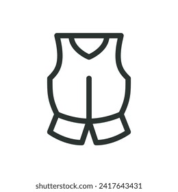 Medieval breastplate isolated icon, armor cuirass vector symbol with editable stroke