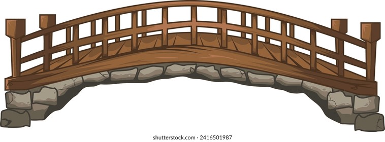Medieval bridge made of wood and stone