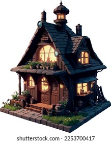 Medieval Building: Illustration of a Medieval Building