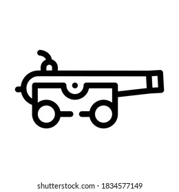 medieval cannon line icon vector. medieval cannon sign. isolated contour symbol black illustration