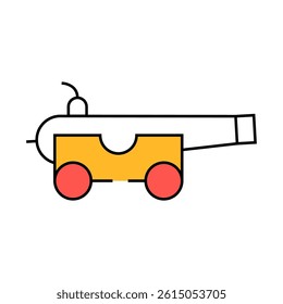 medieval cannon line icon vector. medieval cannon sign. isolated symbol illustration