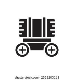 Medieval Cart Filled Icon Vector Illustration