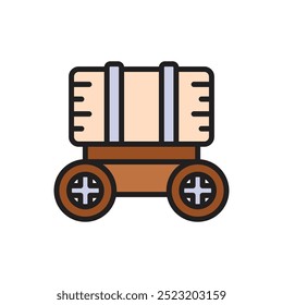 Ilustración vectorial de ícono de Carrito medieval