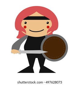 Medieval cartoon character template