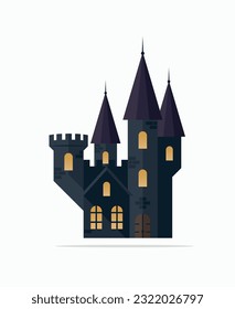 Medieval castle. Colored vector illustration.