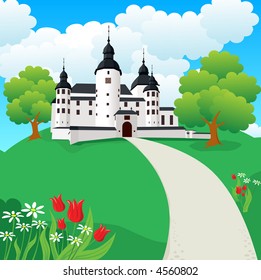 A Medieval Castle Done In Illustrator