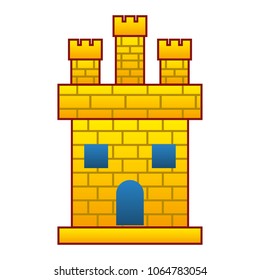 medieval castle facade icon