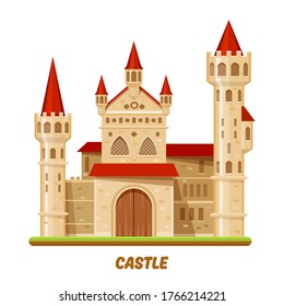 Medieval castle or fairy palace, fantasy kingdom