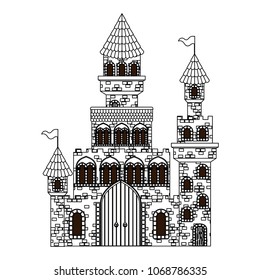 medieval castle with flags