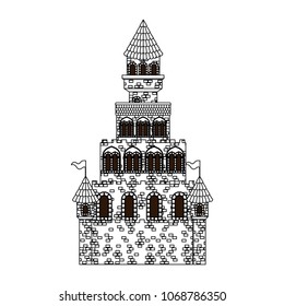 medieval castle with flags