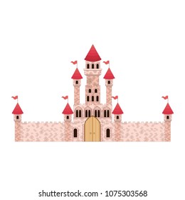 medieval castle with flags