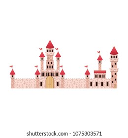 medieval castle with flags