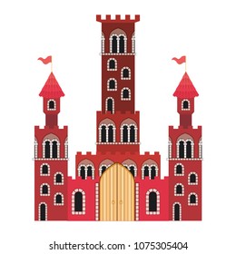 medieval castle with flags