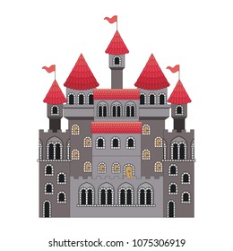 medieval castle with flags