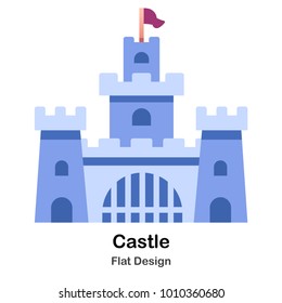 Medieval castle Flat Illustration