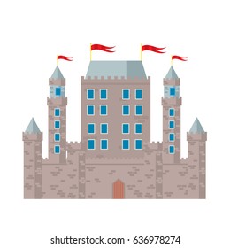 Medieval castle. Flat vector illustration.