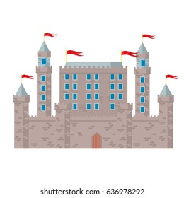 Medieval castle. Flat vector illustration.