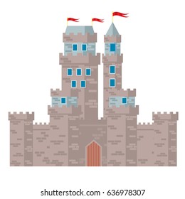 Medieval castle. Flat vector illustration.
