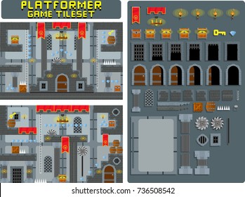 Medieval Castle Game Platform Tile