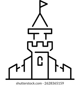Medieval Castle Icon, Castle Tower Sign