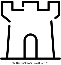 Medieval Castle Icon, Castle Tower Sign