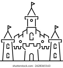 Medieval Castle Icon, Castle Tower Sign