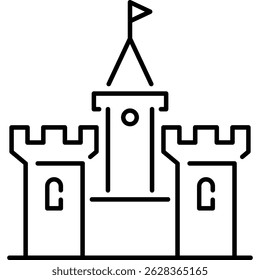Medieval Castle Icon, Castle Tower Sign