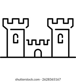 Medieval Castle Icon, Castle Tower Sign