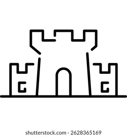 Medieval Castle Icon, Castle Tower Sign