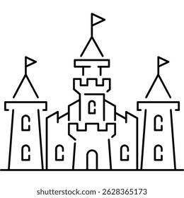Medieval Castle Icon, Castle Tower Sign