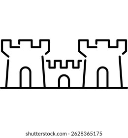 Medieval Castle Icon, Castle Tower Sign