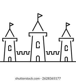 Medieval Castle Icon, Castle Tower Sign