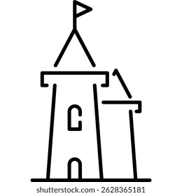 Medieval Castle Icon, Castle Tower Sign