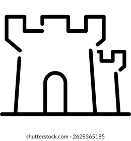 Medieval Castle Icon, Castle Tower Sign