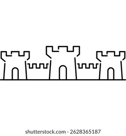 Medieval Castle Icon, Castle Tower Sign