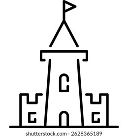 Medieval Castle Icon, Castle Tower Sign