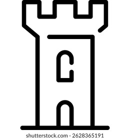 Medieval Castle Icon, Castle Tower Sign