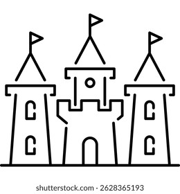 Medieval Castle Icon, Castle Tower Sign