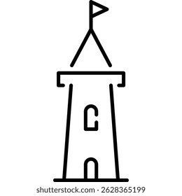 Medieval Castle Icon, Castle Tower Sign