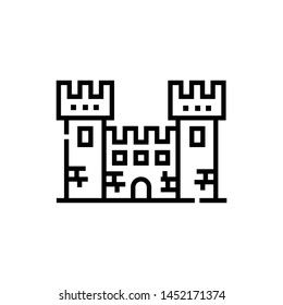 medieval castle icon vector.  fort and kingdom ,legendary castle vector icon. web design and mobile design. white background. premium quality royal and 
 ancient castle.