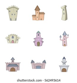 Medieval castle icons set. Cartoon illustration of 9 medieval castle vector icons for web