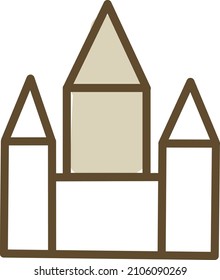 Medieval castle, illustration, vector on a white background.