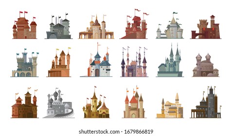 Medieval castle isolated cartoon set icon. Vector illustration ancient palace on white background. Vector cartoon set icon medieval castle.