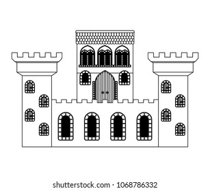 medieval castle isolated icon