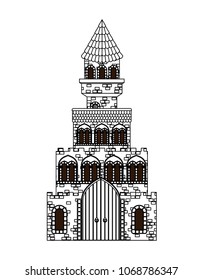medieval castle isolated icon