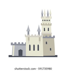 Medieval castle isolated vector illustration