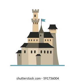 Medieval castle isolated vector illustration